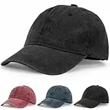 Dzpuhuojz Baseball Caps für Herren und Damen, Vintage Base Cap männer, Einstellbare Kappe Herren, voller Baumwolle Sonnenschutz Baseballkappe für Golf, Laufen, Outdoor-Workouts, Reisen, Schwarz