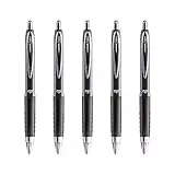 Uni-ball Signo Gel 207 Tintenroller mit Druckmechanik in Blisterpackung 5 Stück schwarz