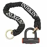 INTEKIN Fahrrad Kettenschloss aus 8mm gehärtetem Stahl, 96cm lang Motorradschloss/Fahrradschloss Kette mit Bügelschloss Set, Hohe Sicherheit, Panzerschloss für E-Bike, Motorrad, Roller, E-Scooter