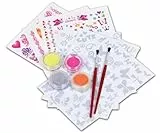 Simba 105562876 - Steffi Love Girls Glitter Tattoos, über 70 Tattoos zum Selbstgestalten und über 100 vorgefertigte Tattoos, Pinsel und 4 Glitzerpuder, 11 Teile, ab 5 Jahren