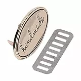 Hztyyier Handgefertigte Metall-Etiketten, DIY-Taschenetikett, 10 Stück, Hell Gold, Rechteckig, Schmuckherstellung, Nähen