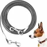 Mi Metty Tie-Out Leinen für Hunde,3/6/9/15m Kausichere Hundeleinen,Tie Out Cables Hofleine Für mittlere bis große Hunde (Dark Grey, 20ft(6M))