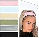 TERSE Haarband Damen Dünn Sommer Stirnband Sport Stirnbänder Schweiß Haarbänder Weiches Elastisch Haarreife für Frauen Yoga Workout Fitness Headbands 7 Pack