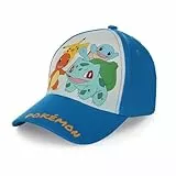 Pokemon Baseball Cap, Kappe Schirmmütze für Kinder Jungen Mädchen Cappy mit Klettverschluss verstellbar (Dunkelblau 52)