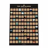 Enno Vatti 100 Places Scratch Off Poster – Beste Reiseziele Bucket List Rubbelkarte (42 x 59.4 cm)
