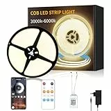 Yeewhale cob Led strip 15m,APP Steuerung,mit Fernbedienung, DC24V 3000k Warmweiß LED band,flexible Dimmbar COB LED Streifen, anwendbar auf Schlafzimmer, Raum,DIY Dekoration