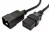 ROLINE Netzkabel Stecker C20 - Buchse C19, schwarz, 2 m