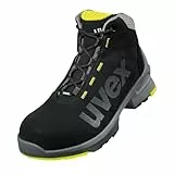 Uvex 1 Sicherheitsschuhe S2 SRC, Stiefel, Arbeitsschuhe für Herren, Schwarz/Lime, Größe 45