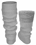 Warme Stulpen Damen Mit Wolle Leg Warmers Beinwärmer Für Beinstulpen Winter Beine Beinlinge Frauen Modisch und Vielseitig Warm Für Winter Frühling und Herbst (1, Grau)