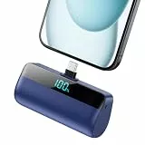 Feob Mini Power Bank 5200mAh für iPhone 17/16/15 Serie, PD Schnellladung Powerbank USB C Externer Akku mit LCD-Display, Kompatibel mit iPhone 17/16/15 Plus Pro Max,Samsung S24,USB C Telefone - Blau