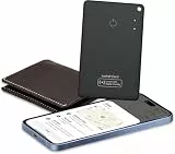 CASCHO Wallet Tracker Karte Air Smart Tag Card Thin 0.06in, Wasserdicht Geldbörsenfinder Kompatibel mit Apple Wo ist? App (nur iOS), Bluetooth Item Finder für Koffer/Geldbörsen/Schlüssel, Schwarz
