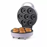 Giles & Posner Mini-Doughnut-Maker – Antihaft-Kochplatten für 7 Donuts, einfach zu reinigende Donutmaschine, Leckereienmacher für Kinder, automatische Abschaltung, Kontrollleuchten, 1000W