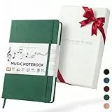 Beechmore Books Notenbuch A4 (21,6 × 29 cm) – 156 Seiten, 120 g/m² | Hardcover aus Veganleder, Perforierte Notenzeilen, Lay-Flat, Geschenkbox für Musiker, Komponisten, Lehrer