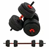 HOMCOM 2 in 1 Hanteln Set 25 kg verstellbare Kurzhantel & Langhantel professionell Dumbbell Krafttraining und Gewichtheben für Zuhause Fitness