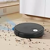 UYRTOY Staubsaugerroboter, 3-in-1-Modus, 1800 Pa, Saugleistung, per App/Fernbedienung, intelligente Steuerung, 6 Reinigungsmodi, für Marmor, Fliesen (schwarz)