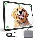 Zocelight wiederaufladbare A3 Leuchttisch mit Tasche,LED Licht Pad mit 4 Magneten, Leuchtkasten mit 4000mAh Batterie für Diamantmalerei, Ultra Lichtplatte zum Zeichnen, Skizzieren, Tattoo (schwarz)