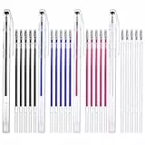 TIESOME Hitze löschbare Stifte, 4 Farben Stoff Markierungsstifte mit 20 Nachfüllungen, austauschbare Hitze löschbare Stifte für Quilting Nähen, Schneiderei, Stoffe, Schneiderinnen Nähen Stoffe Marker