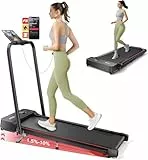 6 in 1 laufband für zuhause klappbar,Walking Pad mit Steigung 10% in 3 Stufen und Griff, Treadmill für Zuhause/Büro mit LED-Anzeige, Bis 135kg Belastbar,Fernbedienung und App,Keine Installation