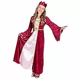 Boland - Kostüm für Kinder Renaissance Königin, Kleid, Krone, Verkleidung, Prinzessin, Mittelalter, Mottoparty, Karneval