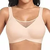 OXYIBRAS Modisch Mesh BH Damen Ohne Bügel Nahtloser BH Atmungsaktiv Bralette Damen Minimizer BHS T Shirt Schlaf BH Mit ZusäTzlicher BH-VerläNgerung BGXXL