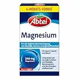 Abtei Magnesium – Basisversorgung für den Alltag – Für Muskeln und Nerven – Glutenfrei, Laktosefrei – Vorratspackung – 120 Kapseln für 4 Monate