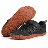 MIFAWA Barfußschuhe für Herren, breite Zehenbox, kein Tropfen, Wasserschuhe für Fitnessstudio, Workout, minimalistisches Gewichtheben, Cross-Trainer, Laufen, Wandern, geerdete Schuhe, schwarz braun