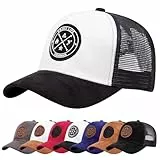 Enwokran Baseballkappe Herren Einstellbare Masche Rückseite Baseball Hut, Sommerhut Sonnenhut Sportlicher Draußen Kappen Hüte Gestickte Verstellbar Sonnenschutz Basecap (Schwarz Weiß)