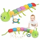 Accevo Baby Sensory Toy 0-6 Monate Musik Tier Plüsch Raupe Spielzeug für Kleinkind 0-3-6 Monate Tummy Time mit Baby Spiegel Crinkle Rassel 6-12 Monate Neugeborenes Junge Mädchen Ostern Geschenke
