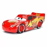 Jada Toys Lightning McQueen Auto (21 cm) - Spielzeugauto aus Disney Pixar Cars mit Motorhaube zum Öffnen, Fahrzeug aus Metall für Kinder ab 8 Jahre, Maßstab 1:24