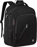 Cafele Unisex-Rucksack für Damen und Herren, Schulrucksack für Jugendliche, 17,3 Zoll Laptop-Rucksack mit USB-Ladeanschluss für Beruf, Studium, Uni und Reisen – Schwarz