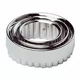 Chef Aid 3er Set Ausstechformen: Keksausstecher für Kekse, Scones, Torten, Mini-Quiches und Teig, ideal für hausgemachte Backwaren, Kuchendekoration, Fondant, geriffelte Kreise aus Edelstahl.