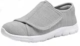 Eagsouni Hausschuhe Damen Leichte Weit Klettverschuß Walkingschuhe Atmungsaktive Slip On Pantoffeln Outdoor Bequeme Diabetiker Gesundheitsschuhe