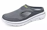 Meik Mangni Hausschuhe Damen Herren Clogs Leichte Pantoffeln atmungsaktive Pantoletten Mules rutschfest Gartenschuhe Sabots Outdoor Indoor DunkelGrau Gr.43 EU