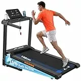 Laufband für Zuhause Klappbar, 15% Automatische Steigung, 3PS Motor, Leise & Kompakt, Laufband mit Steigung bis 1-14km/h, 12 Programme, LED Anzeige, Elektrisches Fitness Laufband, 136kg Nutzergewicht