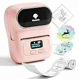 Phomemo M110 Etikettendrucker Selbstklebend Bluetooth Etikettiergerät Tragbarer Beschriftungsgerät für Barcode,Einzelhandel,Kleidung, Thermo Label Printer Kompatibel mit Telefonen und PC-System,Rosa