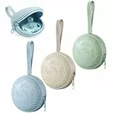 PandaEar 3 Stück Silikon Schnullerhalter Schnullerboxen | Reise Baby Schnuller Aufbewahrungsbox | Universelle Schnullerha Schnullertasche für unterwegs| BPA-frei (Grün Blau Creme)