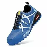 VENROXX Traillaufschuhe Herren Wanderschuhe Leicht Trekkingschuhe Atmungsaktiv & rutschfeste Outdoor Sportschuhe Laufschuhe Gr.39-48, Blau, 42