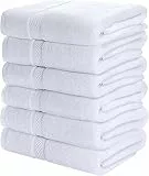 Utopia Towels - 6er-Pack mittelgroße Badetücher aus 100% Baumwolle mit Aufhängeschlaufen, 60x120 cm Duschtuch, weiche und saugfähige Handtücher (Weiß)