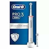 Oral-B PRO 3 3000 Elektrische Zahnbürste/Electric Toothbrush, 2 Sensitive Clean Aufsteckbürsten, 3 Putzmodi und visuelle 360° Andruckkontrolle für Zahnpflege, Geschenk Mann/Frau, weiß