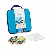 Plus-Plus 9607012 Kreativ-Bausteine, Reisekoffer Set, Geniales Konstruktionsspielzeug, 100 Teile, Blue