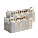 Jrhncy Kleiderschrank Organizer,Aufbewahrungsbox mit Griffen,Ordnungsboxen,Groß Faltbox Organizer,2 Stuck Faltbare Plastik Storage Boxes Feuchtigkeits Schimmel für Regale,Schränke,Spielzeug und mehr