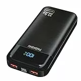 Externer Akku, 27.000 mAh, 22,5 W, PD3.0, QC4.0, Schnellladung, 3 A, USB C, tragbares Ladegerät mit LED-Display, 2 Eingänge und 3 Ausgänge, Powerbank für Smartphones, Tablets und mehr (black1)