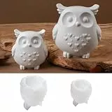 HIKLINK Silikonformen Gießformen Eule, 2 Stück 3D Silikonform Eule, Gießformen Silikon Sommer für Epoxidharz, Gips und Beton, DIY Silikonformen Tiere für Kerzenhalter, Deko und Basteln (A)