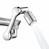 XVZ Drehbarer Wasserhahn Aufsatz, Wasserhahn Verlängerung mit 1080-Grad-Drehung & 2 Strahlarten - Universeller Dreh-Aufsatz für Küche und Bad