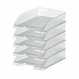 Leitz Briefkorb Standard A4, 5er Pack, Briefablage in Premium-Qualität, Stapelbare Ablagefächer als Schreibtisch-Organizer, Kombinierbar mit Plus-Serie, Farblos, 52270003