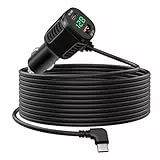 Hoembpn 3-Port Zigarettenanzünder USB Adapter Auto Ladegerät mit LED-Voltmeter, 60W PD & QC3.0 Schnellladung Kfz Ladegerät mit 3.5M USB-C Ladekabel, Kompatibel mit iPhone Samsung Huawei Xiaomi