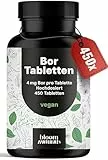 Bor Hochdosiert - 450 Tabletten mit 4mg Bor aus Borax (Natrium Borat) - Boron Tabletten - vegan und produziert in Deutschland - Verpackung kann variieren