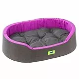 Ferplast Hundebett Dandy, abnehmbares, waschbares Kissen, Baumwollbezug mit weicher Polsterung, Bett für mittelgroße Hunde, 80 x 55 x H 18 cm, Lila