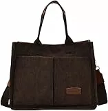 Prite Tragetasche für Damen, Kordsamt, lässige Hobo-Kuriertasche, Schultertasche mit mehreren Taschen, Braun, Ranzen