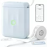 NIIMBOT Etikettendrucker D110 Upgrade, Mini Etikettiergerät Beschriftungsgerät Selbstklebend Tragbares Label Printer mit iOS Android, Geeignet für Zuhause Schule Büro, Blau